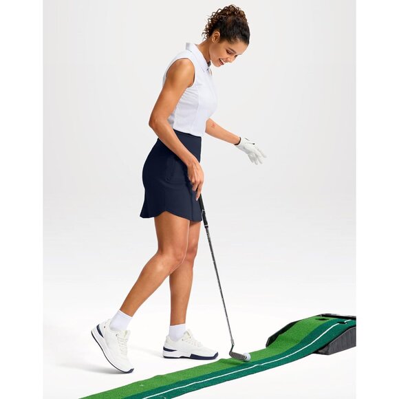 Women’s Golf Skirt Elastic Waist 18" Knee Length Pockets for Tennis Pickleball - Picture 6 of 6